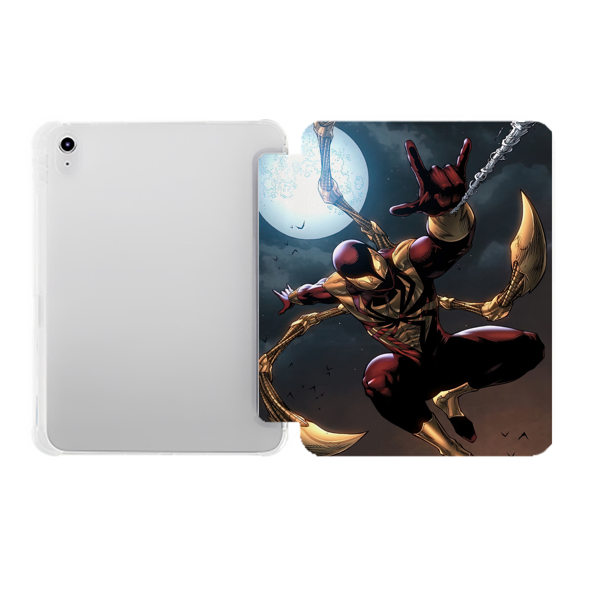 （画像用） Spider Man スパイダーマン IPad ケース ペン収納付き 三つ折りスタンド PUレザー×シリコン 対応機種9.5/10.5/10.9インチ
